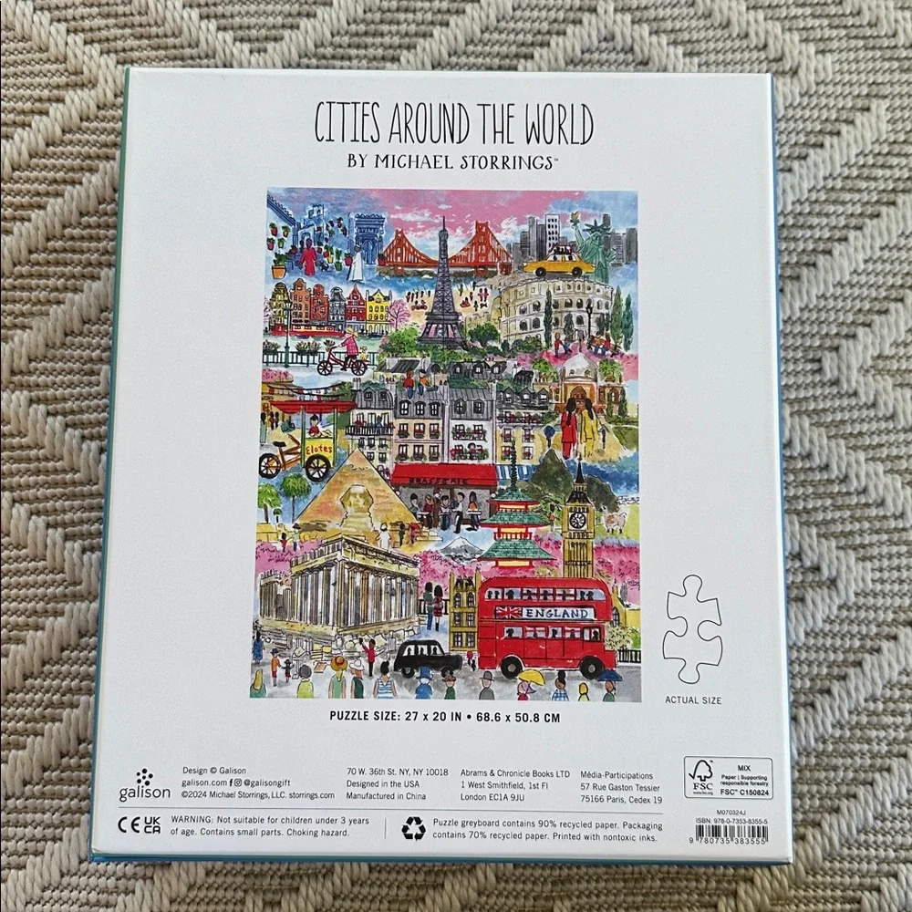 Galison Cities Around The World 1000 piece Puzzle - Picture 3 of 3